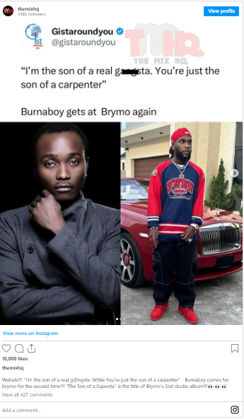 burnaboy conflict with Brymo