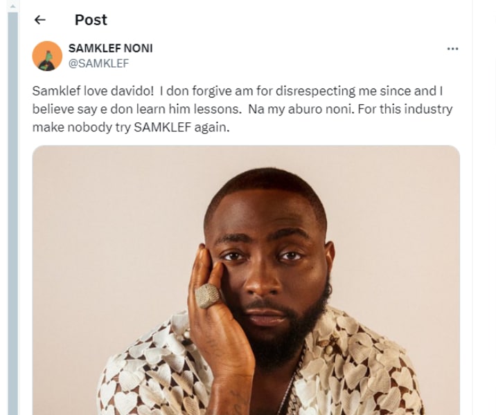 samklef apology